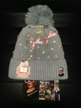 Load image into Gallery viewer, Diamonds and Pearls Pink/Grey Beanie