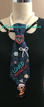 Load image into Gallery viewer, MfabDesigns Xclusive Denim Remix Statement Piece Tie. "Loved".