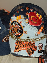 Load image into Gallery viewer, MfabDesigns Xclusive Lite/Denim Dark Trucker Bears Denim Remix Cap
