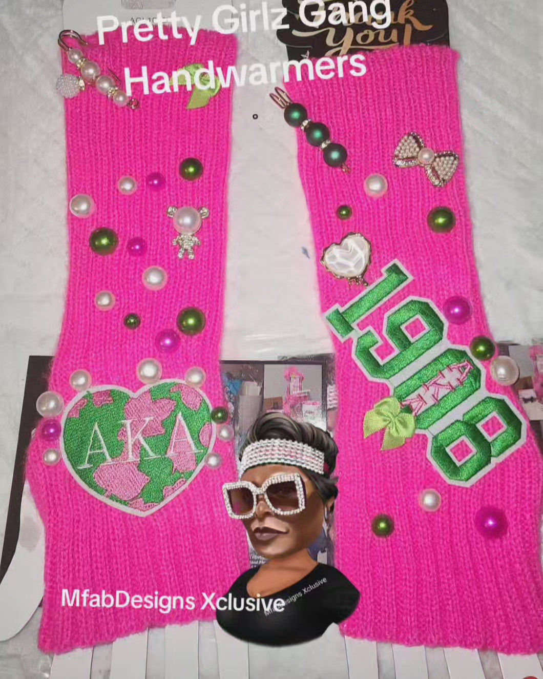 Pink and Green Basic Handwarmers