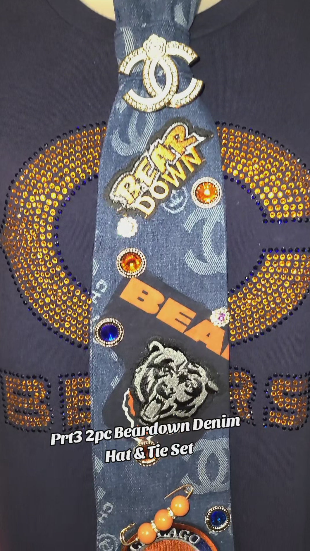 #Beardown Denim Remix Cap and Tie 2pc Set. MfabDesigns Xclusive