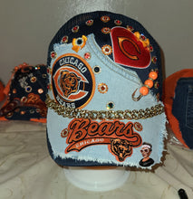 Load image into Gallery viewer, MfabDesigns Xclusive Lite/Denim Dark Trucker Bears Denim Remix Cap

