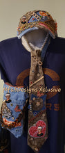 Load image into Gallery viewer, Carmel and Denim Trio Cap,Tie and Crossbody
