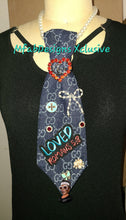 Load image into Gallery viewer, MfabDesigns Xclusive Denim Remix Statement Piece Tie. "Loved".
