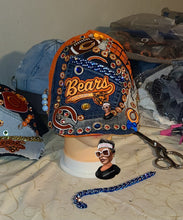 Load image into Gallery viewer, MfabDesigns Xclusive Lite/Denim Dark Trucker Bears Denim Remix Cap "All Cs"
