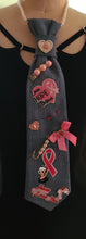 Load image into Gallery viewer, Denim and Pink Jesus loves me Warrior Tie
