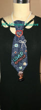 Load image into Gallery viewer, MfabDesigns Xclusive Denim Remix Statement Piece Tie. "Loved".
