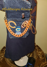 Load image into Gallery viewer, MfabDesigns Xclusive Bears Denim Remix Crossbody
