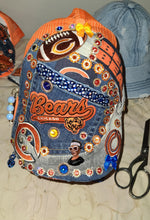Load image into Gallery viewer, MfabDesigns Xclusive Lite/Denim Dark Trucker Bears Denim Remix Cap "All Cs"
